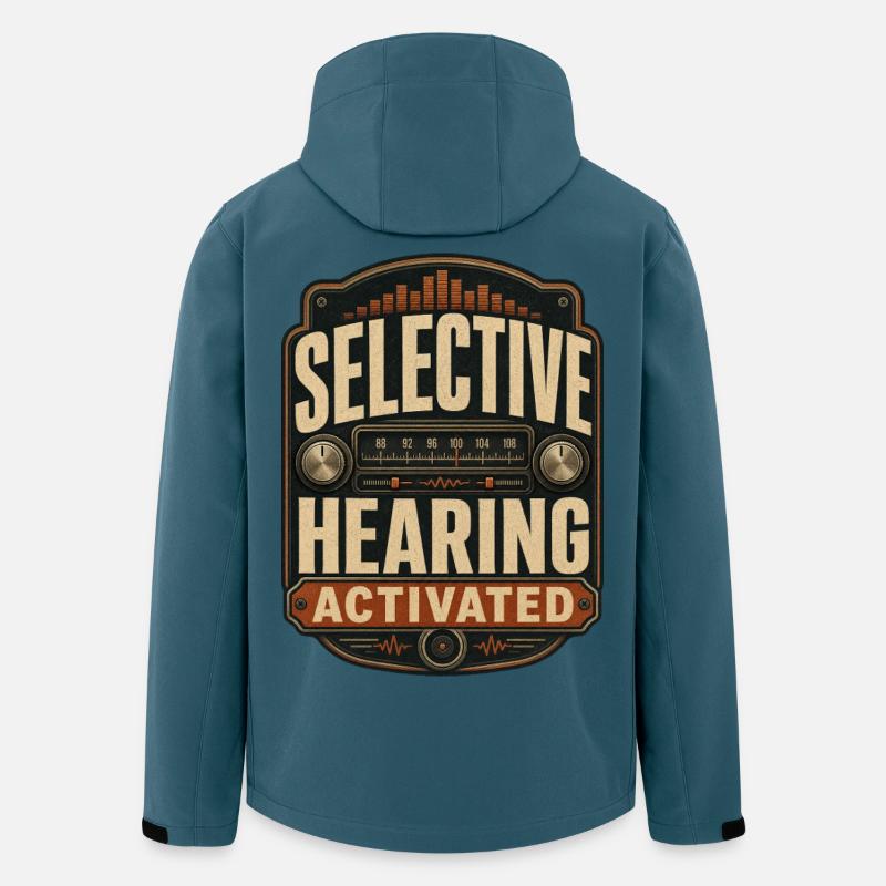 Activation de l’audition sélective - Veste softshell homme en polyester recyclé Stanley/Stella - bleu pétrole foncé