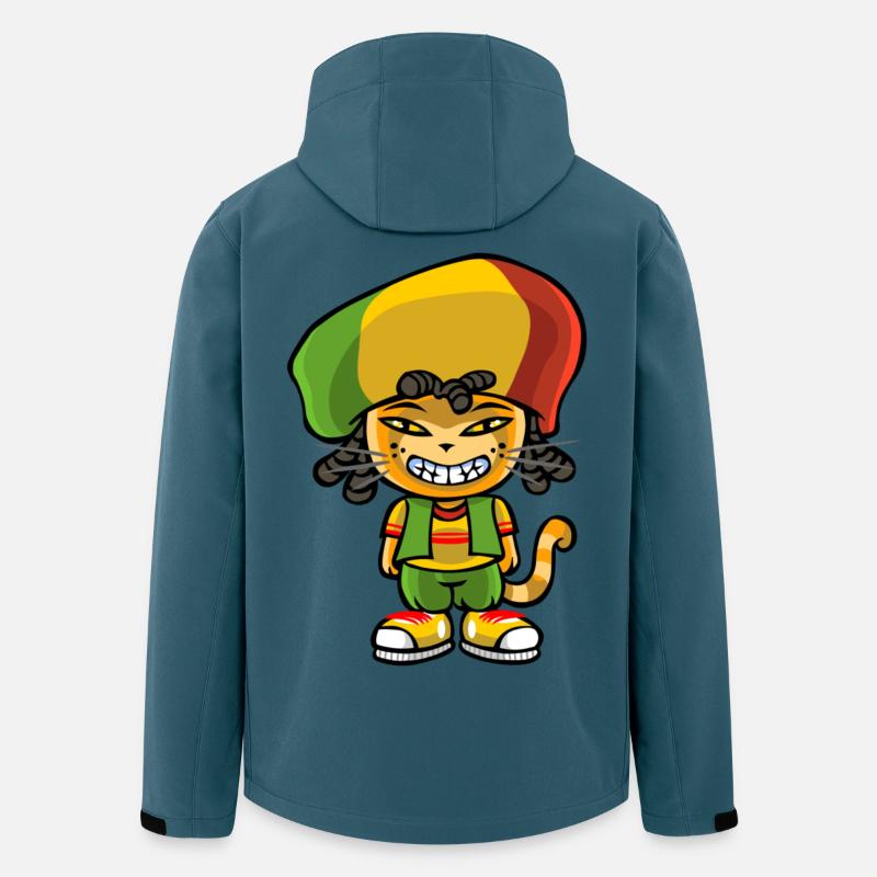 Reggae katze - Recycelte Männer Softshell-Jacke von Stanley/Stella - Dunkles Petrol