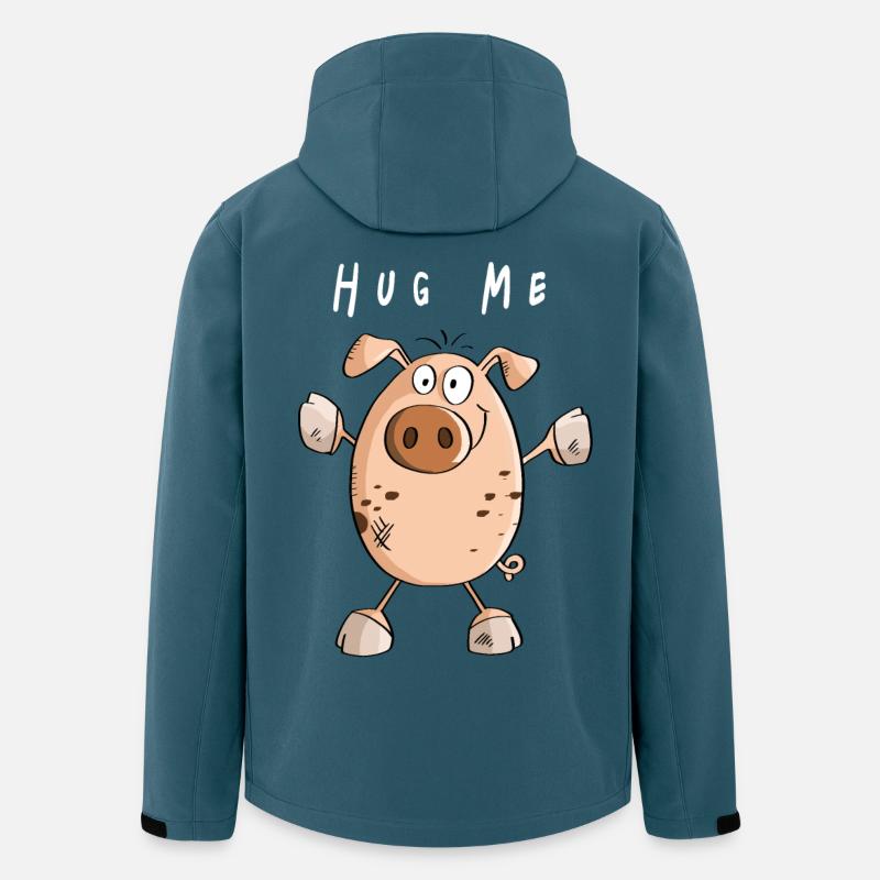 Hug Me Schwein - Schweine - Ferkel - Schweinchen - Recycelte Männer Softshell-Jacke von Stanley/Stella - Dunkles Petrol