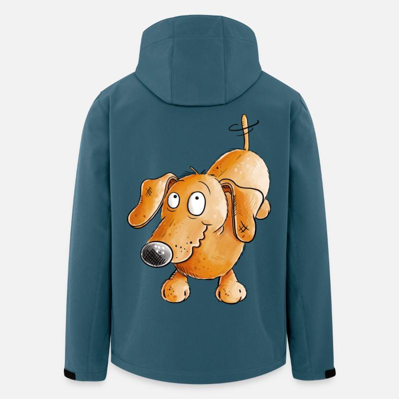Happy Dackel I Dachshund I Teckel I Hund - Recycelte Männer Softshell-Jacke von Stanley/Stella - Dunkles Petrol