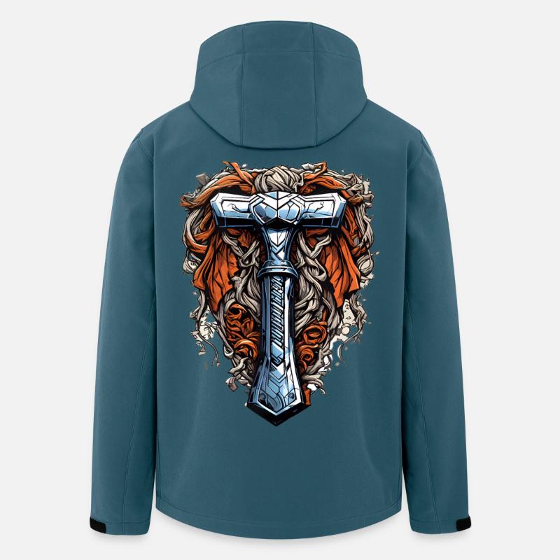 Thors Hammer - Recycelte Männer Softshell-Jacke von Stanley/Stella - Dunkles Petrol