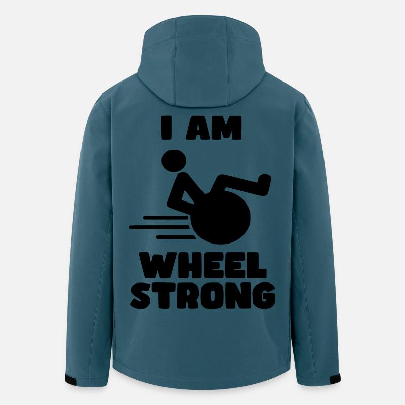 Ich bin radstark. Für starke Rollstuhlfahrer* - Recycelte Männer Softshell-Jacke von Stanley/Stella - Dunkles Petrol