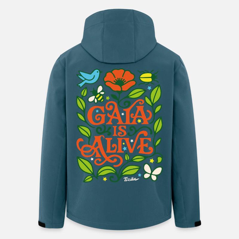 Gaia lebt - Recycelte Männer Softshell-Jacke von Stanley/Stella - Dunkles Petrol