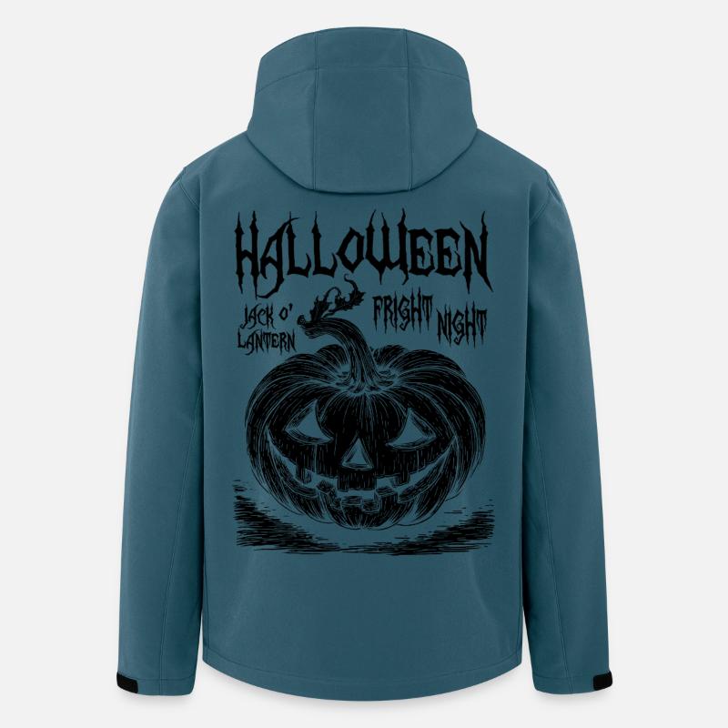 Halloween Jack O’Lantern Noir Design - Veste softshell homme en polyester recyclé Stanley/Stella - bleu pétrole foncé