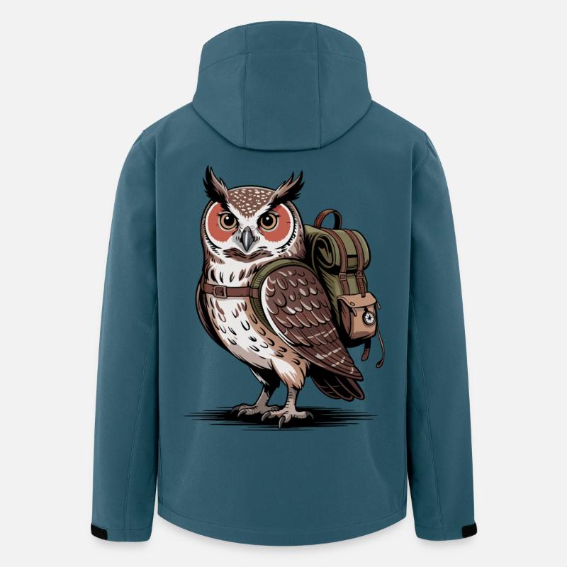 Eule mit Rucksack - Recycelte Männer Softshell-Jacke von Stanley/Stella - Dunkles Petrol