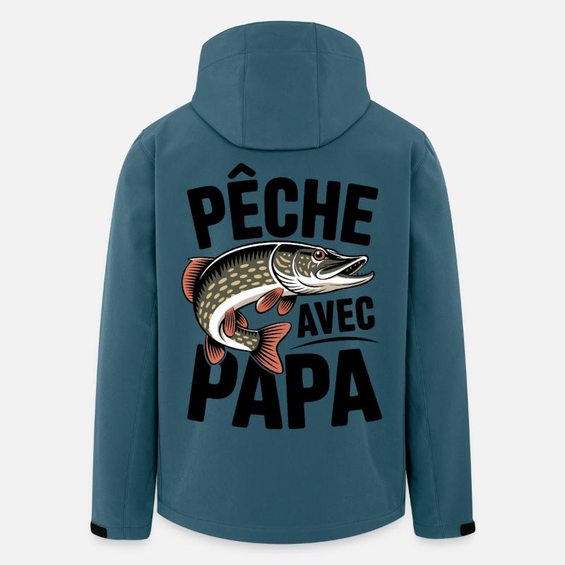 Stylized Pike Peach with Dad - Men’s Recycled Softshell Jacket by Stanley/Stella - stargazer