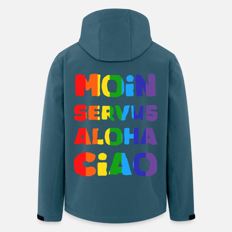 Regenbogen Grußwörter Kollektion - Recycelte Männer Softshell-Jacke von Stanley/Stella - Dunkles Petrol