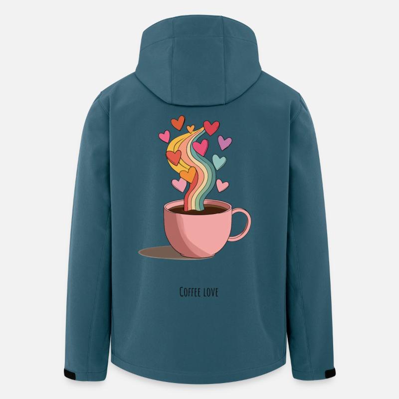 KaffeeLiebe Regenbogen Dampf - Recycelte Männer Softshell-Jacke von Stanley/Stella - Dunkles Petrol