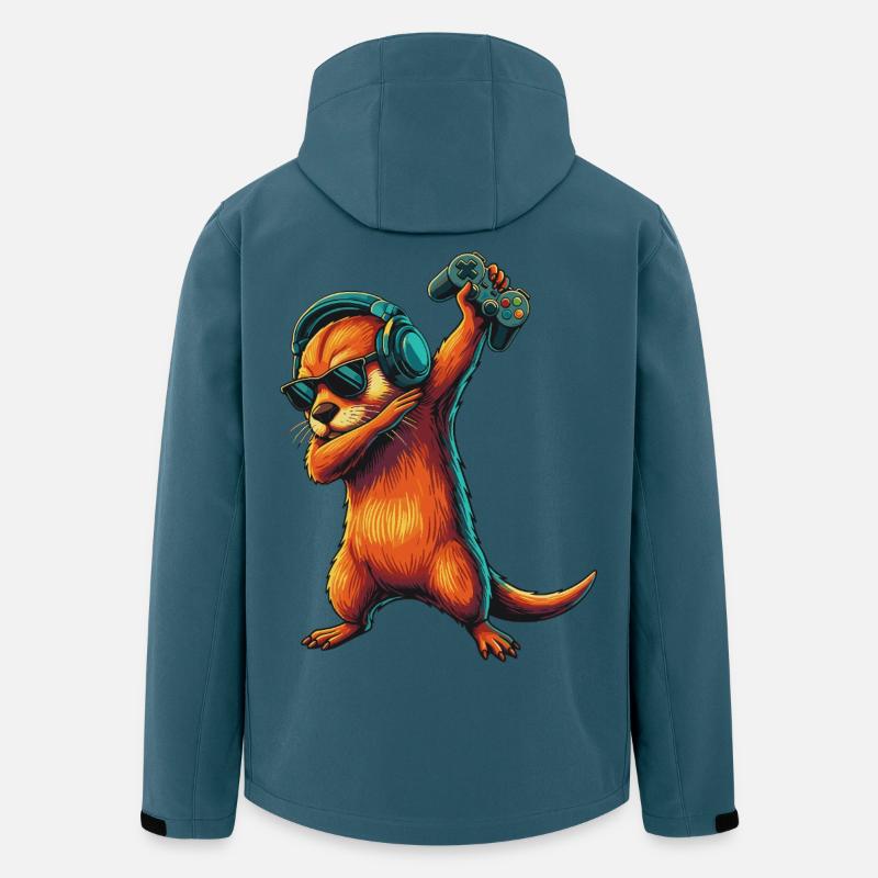 Gamer Otter spielt Videospielkunst - Recycelte Männer Softshell-Jacke von Stanley/Stella - Dunkles Petrol