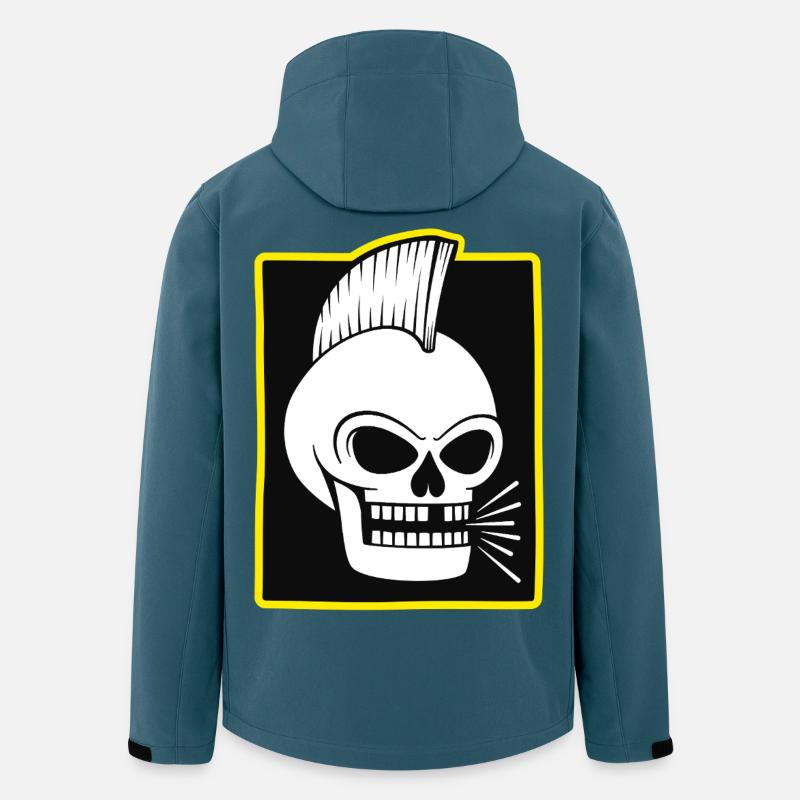 Teschio punk rock con cresta - Giacca softshell uomo in poliestere riciclato di Stanley/Stella - petrolio scuro