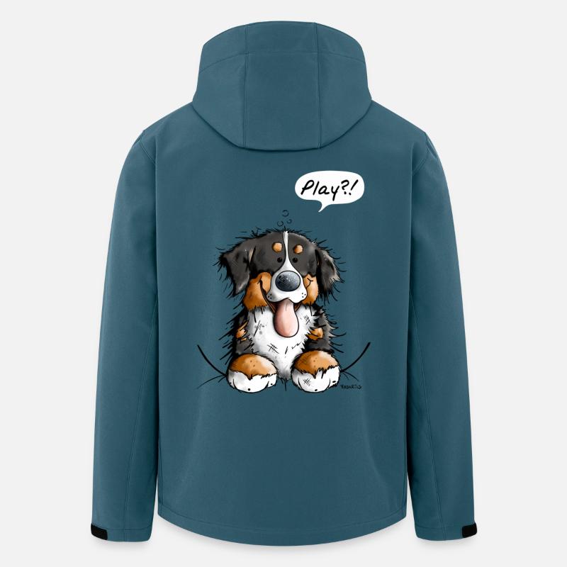 Berner Sennenhund Play - Bernese Mountain Dog - Recycelte Männer Softshell-Jacke von Stanley/Stella - Dunkles Petrol