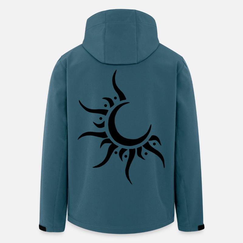 Schwarze Sonne und Mond - Recycelte Männer Softshell-Jacke von Stanley/Stella - Dunkles Petrol