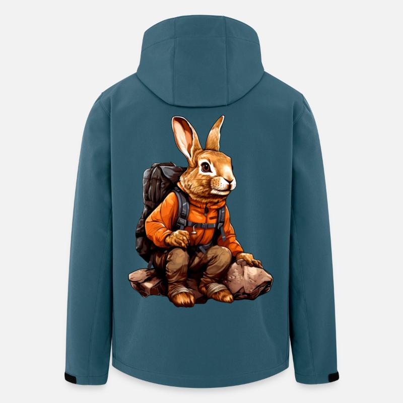 Hasen Wandern / Bergsteiger Hase - Recycelte Männer Softshell-Jacke von Stanley/Stella - Dunkles Petrol