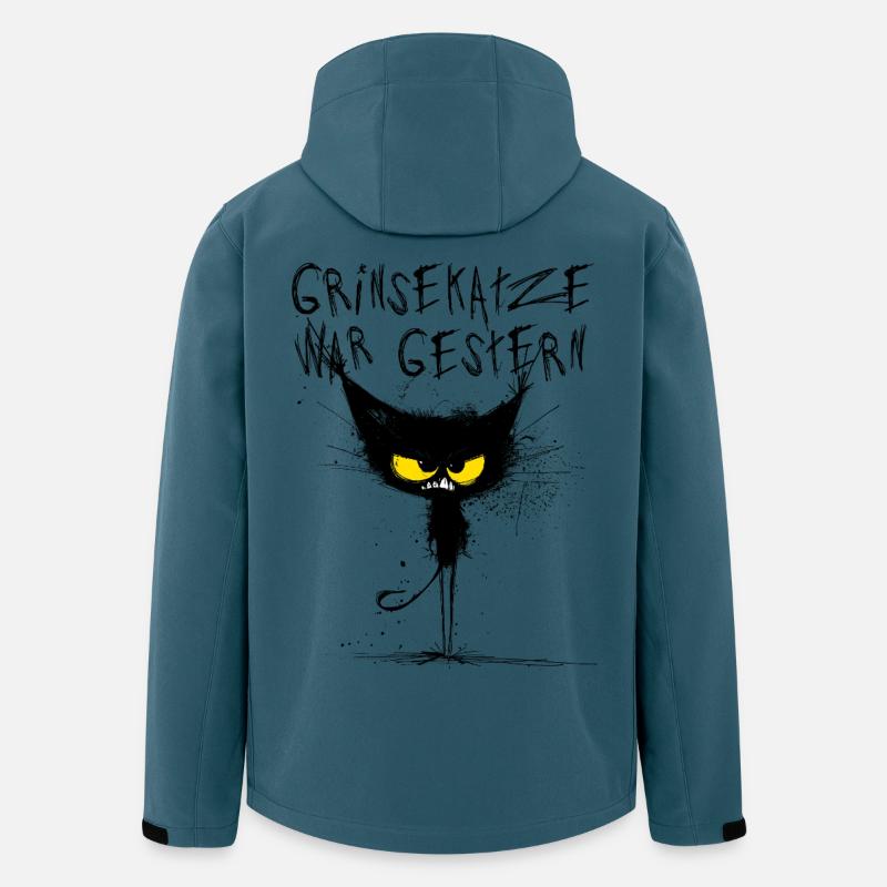 Grimmige Katze - Grinsekatze war gestern - Recycelte Männer Softshell-Jacke von Stanley/Stella - Dunkles Petrol