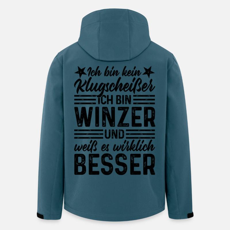 Winzer - Ich bin kein Klugscheißer - Recycelte Männer Softshell-Jacke von Stanley/Stella - Dunkles Petrol