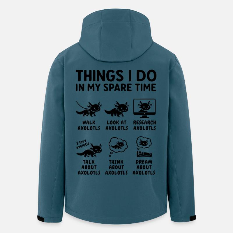 Lustiger Axolotl Hobby Spruch Freizeit - Recycelte Männer Softshell-Jacke von Stanley/Stella - Dunkles Petrol