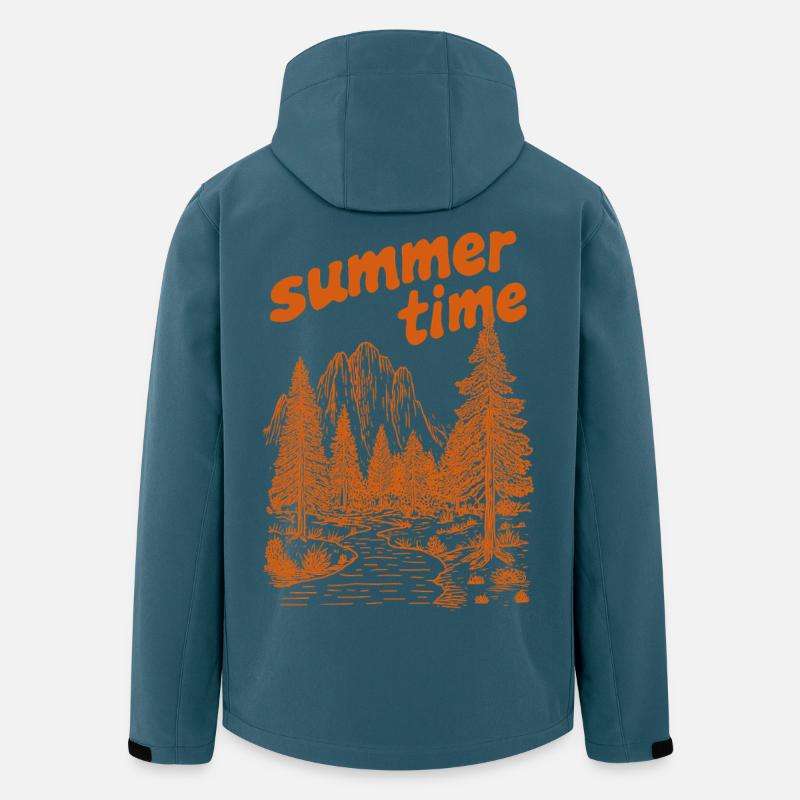 Sommerzeit Natursilhouette - Recycelte Männer Softshell-Jacke von Stanley/Stella - Dunkles Petrol