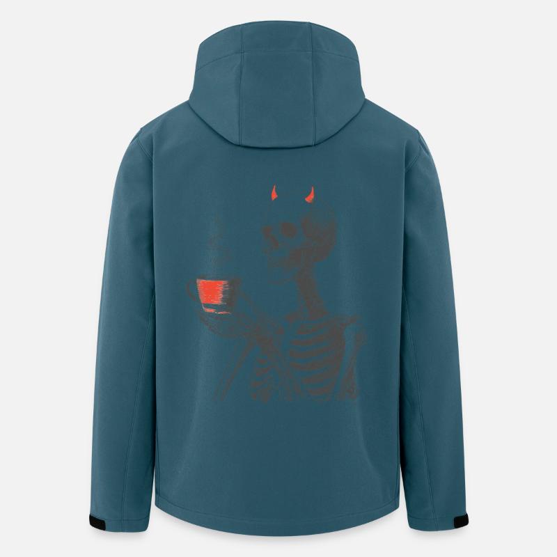 Teuflisches Kaffee-Skelett - Recycelte Männer Softshell-Jacke von Stanley/Stella - Dunkles Petrol