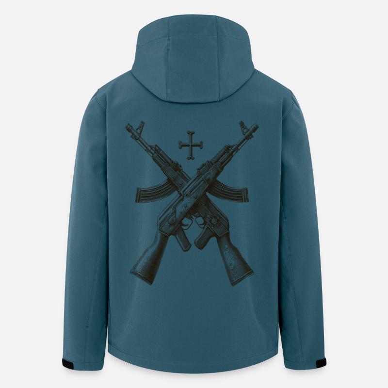 Gewehrkreuz Silhouette - Recycelte Männer Softshell-Jacke von Stanley/Stella - Dunkles Petrol