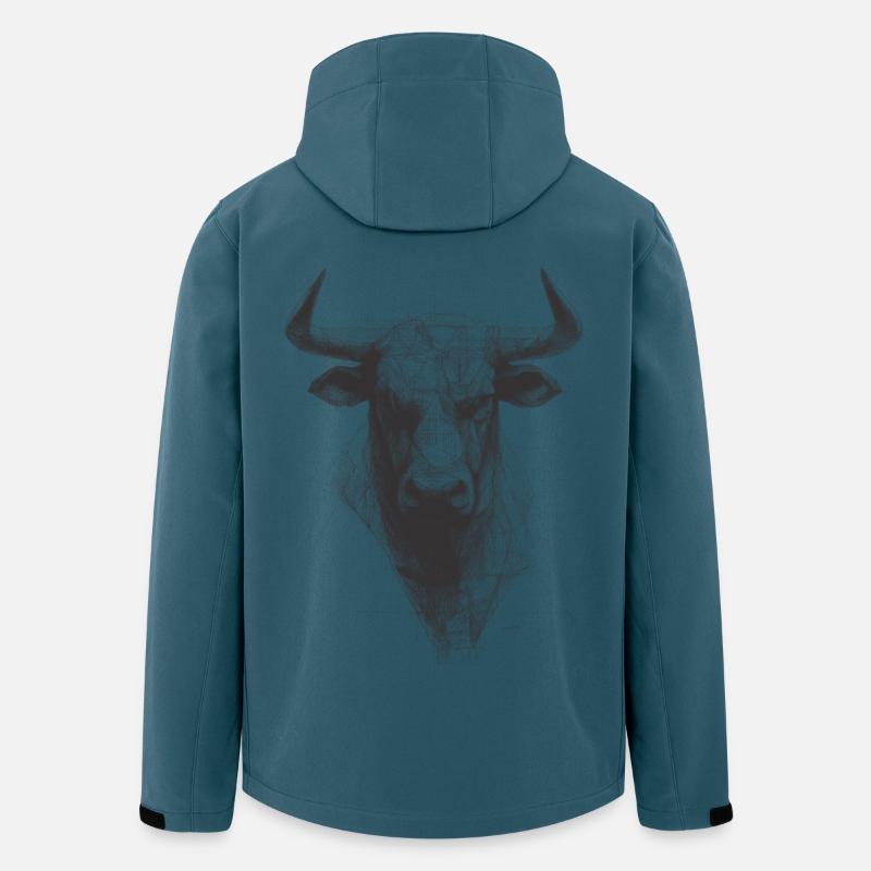 Stierkopf Silhouette Grafik - Recycelte Männer Softshell-Jacke von Stanley/Stella - Dunkles Petrol