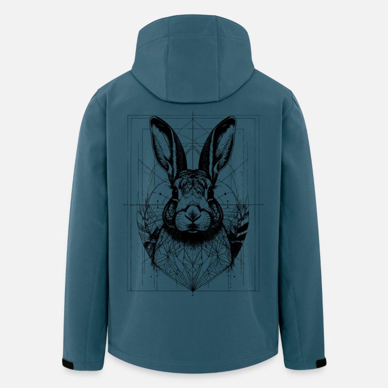 Kaninchen in geometischen Rahmen - Recycelte Männer Softshell-Jacke von Stanley/Stella - Dunkles Petrol