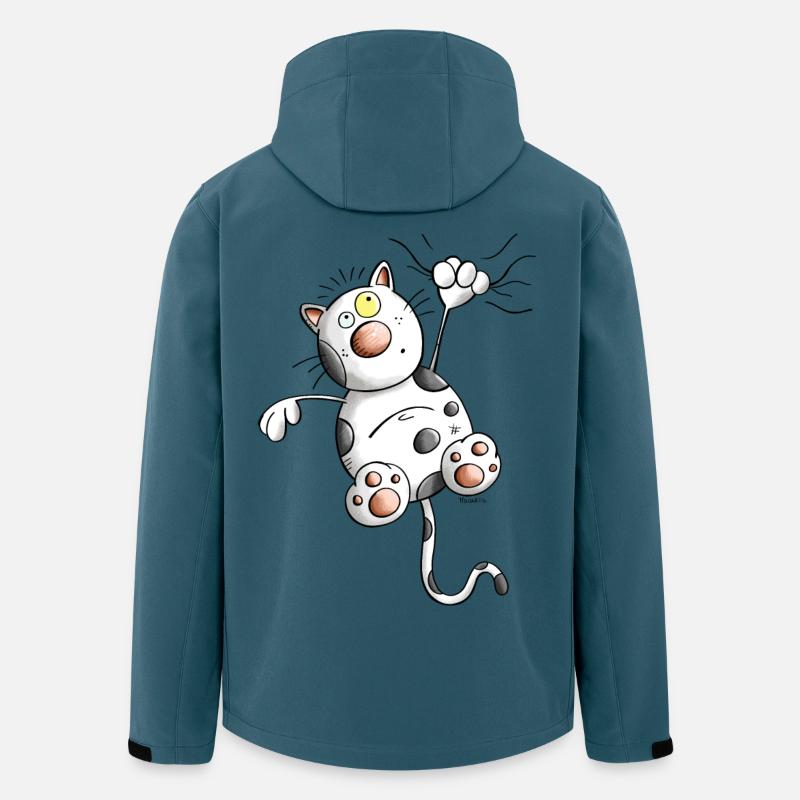 Abenteuerlustige Katze - Recycelte Männer Softshell-Jacke von Stanley/Stella - Dunkles Petrol