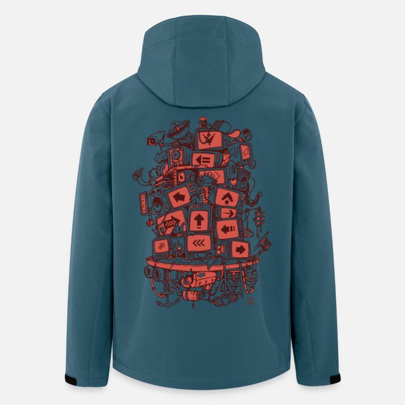 TV Project 2 Farben - Recycelte Männer Softshell-Jacke von Stanley/Stella - Dunkles Petrol