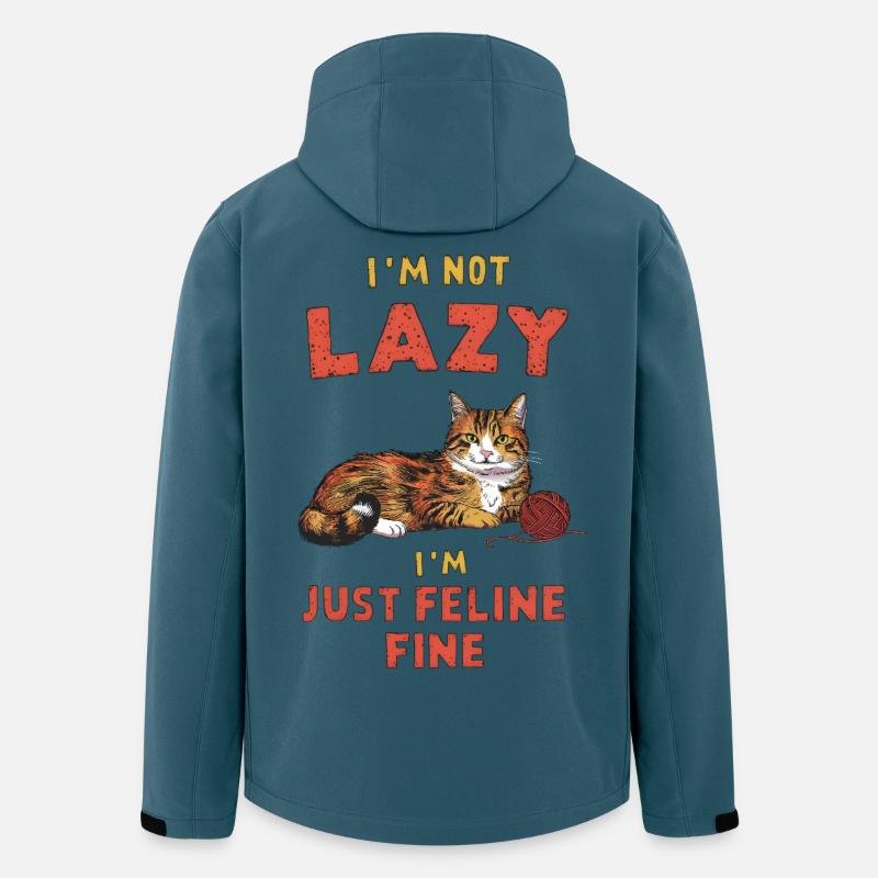 Not Lazy, Feline Fine - Recycelte Männer Softshell-Jacke von Stanley/Stella - Dunkles Petrol