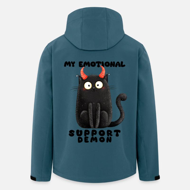 Emotionaler Support-Dämon – Lustige Katzen Edition - Recycelte Männer Softshell-Jacke von Stanley/Stella - Dunkles Petrol