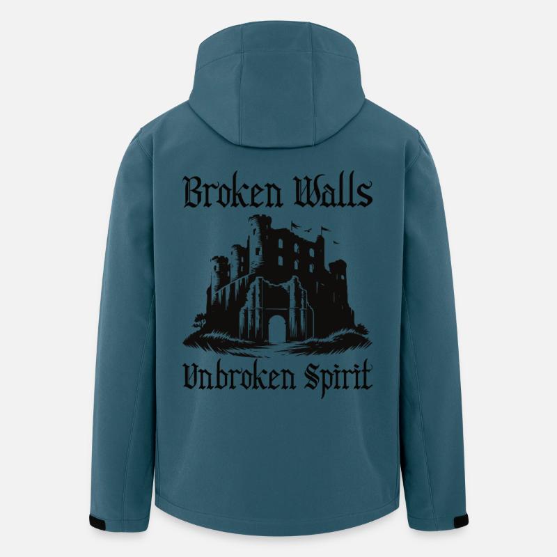 Ruinen Design – Unbroken Spirit - Recycelte Männer Softshell-Jacke von Stanley/Stella - Dunkles Petrol