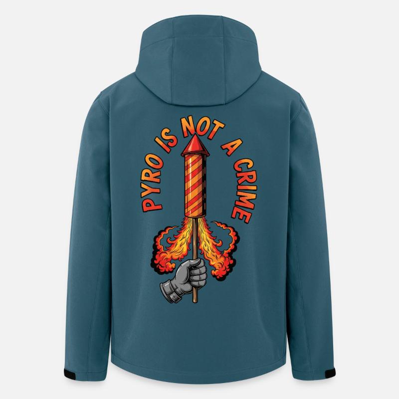 Le pyro n’est pas un crime - Veste softshell homme en polyester recyclé Stanley/Stella - bleu pétrole foncé