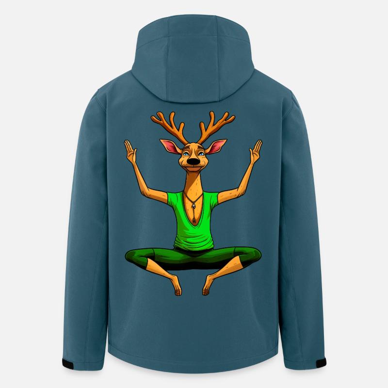 Yoga Hirsche - Recycelte Männer Softshell-Jacke von Stanley/Stella - Dunkles Petrol