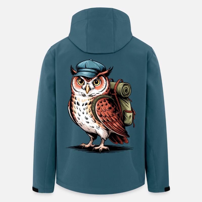 Hibou d’aventure avec sac à dos - Veste softshell homme en polyester recyclé Stanley/Stella - bleu pétrole foncé