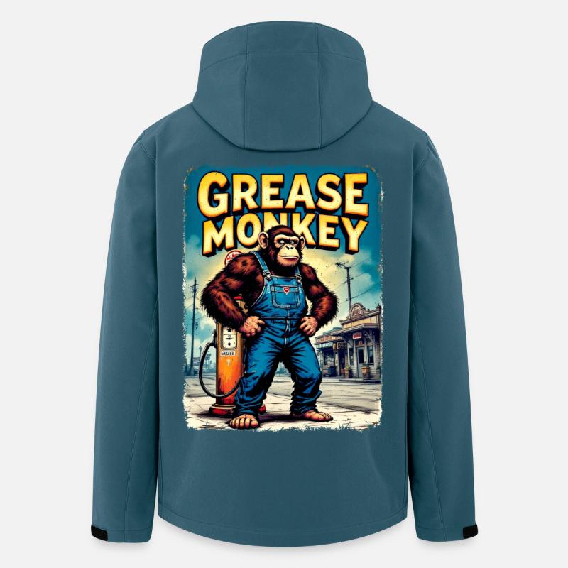 GreaseMonkey Retro Street Art - Men’s Recycled Softshell Jacket by Stanley/Stella - stargazer