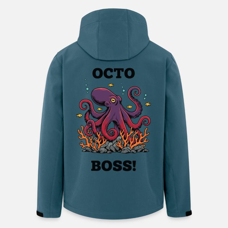 OctoBoss Reef King Oktopus - Recycelte Männer Softshell-Jacke von Stanley/Stella - Dunkles Petrol