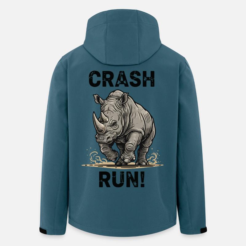 Wild Rhinoceros Crash Run - Recycelte Männer Softshell-Jacke von Stanley/Stella - Dunkles Petrol