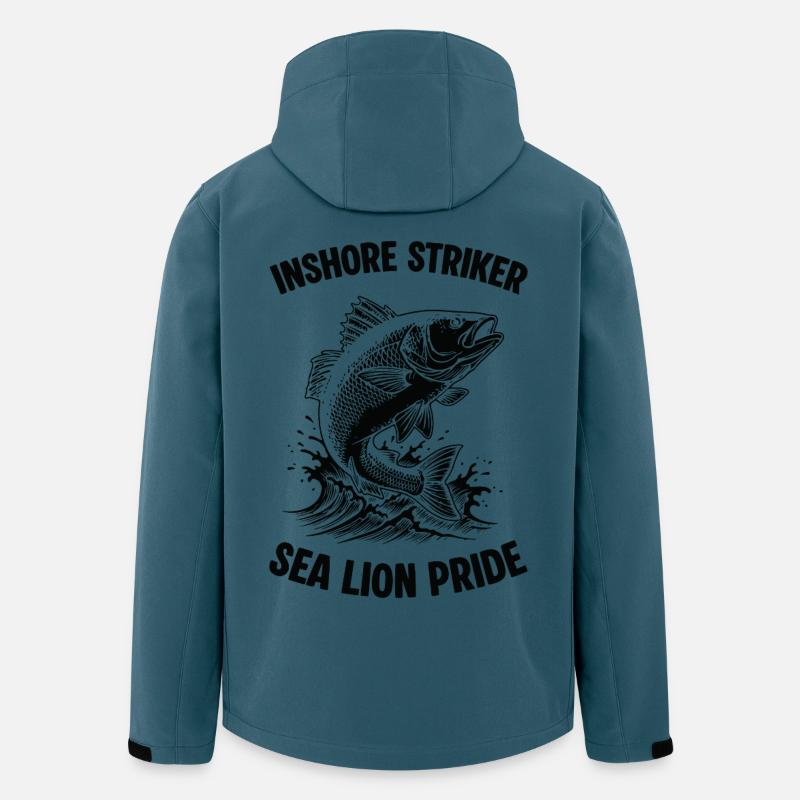 Pêche Mer Bar Sea Lion Pride - Veste softshell homme en polyester recyclé Stanley/Stella - bleu pétrole foncé
