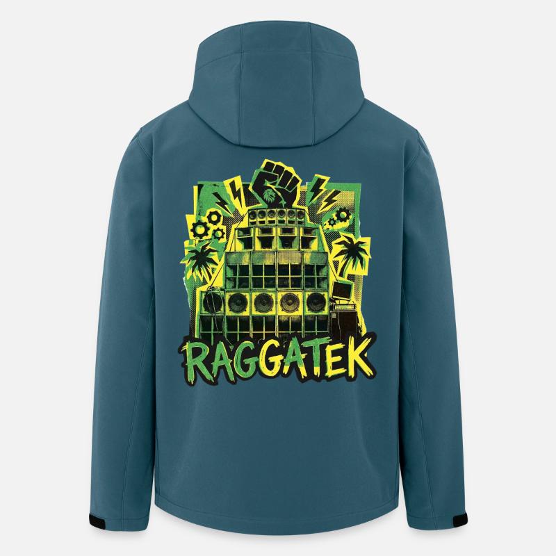 Raggatek Jungle Soundsystem - Recycelte Männer Softshell-Jacke von Stanley/Stella - Dunkles Petrol
