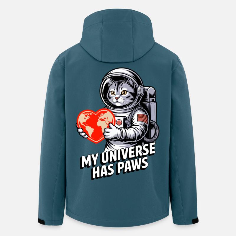 Mein Universum hat Pfoten Katze - Recycelte Männer Softshell-Jacke von Stanley/Stella - Dunkles Petrol