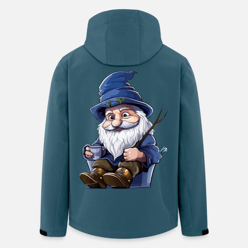 Blauer Waldgnom mit Becher - Recycelte Männer Softshell-Jacke von Stanley/Stella - Dunkles Petrol