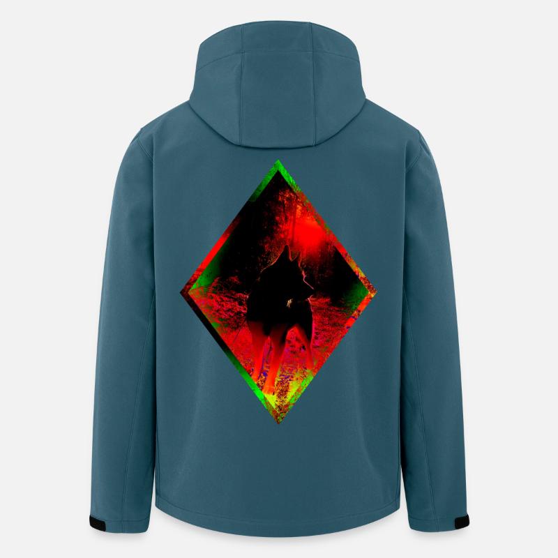 Mystischer Husky in Pop-Art - Recycelte Männer Softshell-Jacke von Stanley/Stella - Dunkles Petrol