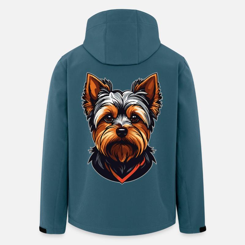 Yorkshire Terrier – Petit héros loyal - Veste softshell homme en polyester recyclé Stanley/Stella - bleu pétrole foncé