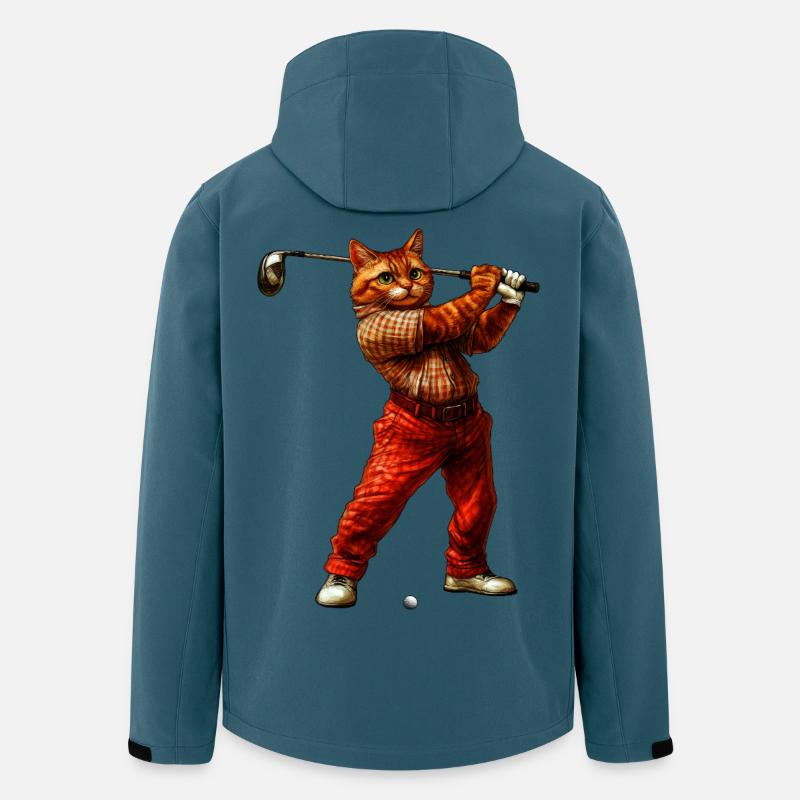 Katzen Golf - Recycelte Männer Softshell-Jacke von Stanley/Stella - Dunkles Petrol