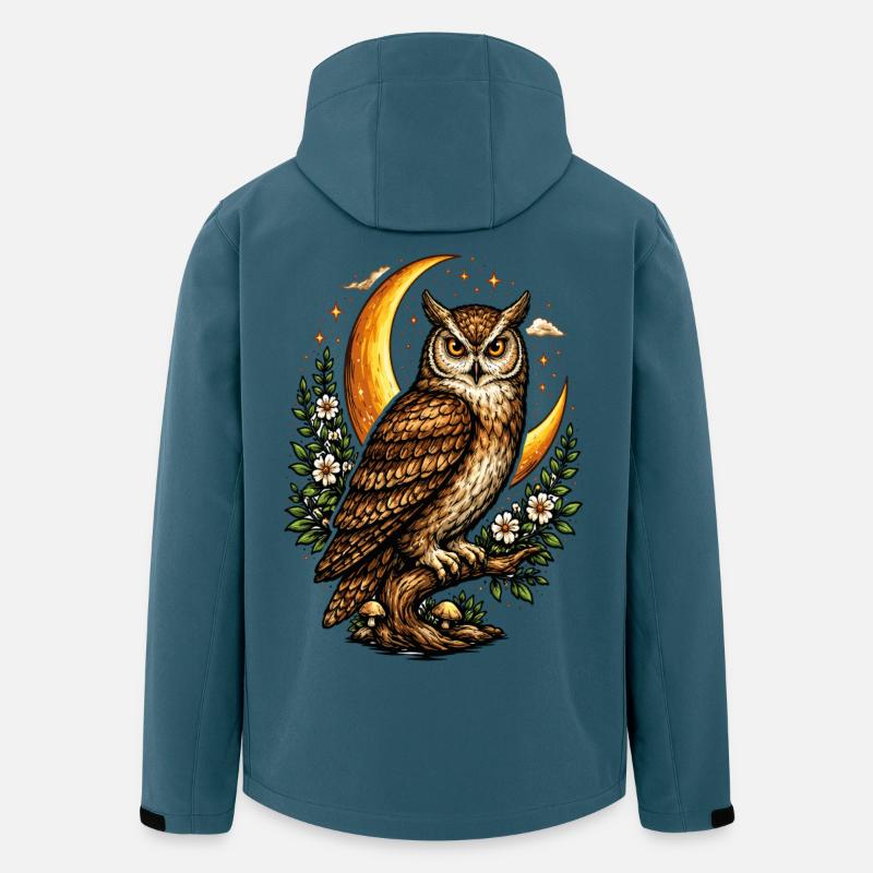Eulennacht, Blumenmond, - Recycelte Männer Softshell-Jacke von Stanley/Stella - Dunkles Petrol