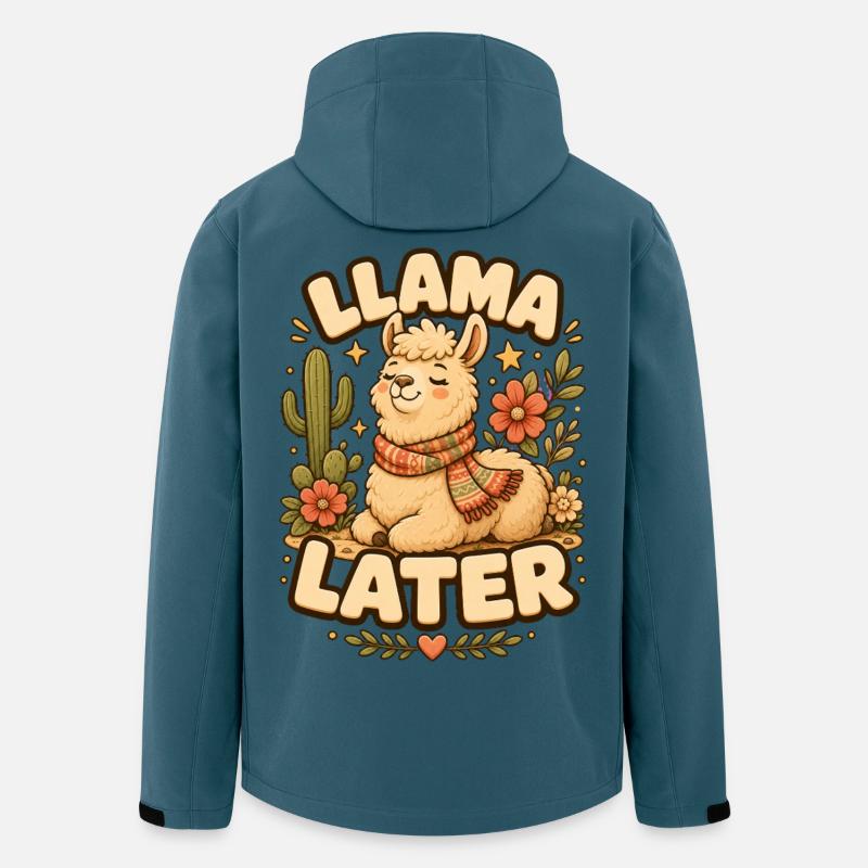 Llama Later Lama - Recycelte Männer Softshell-Jacke von Stanley/Stella - Dunkles Petrol