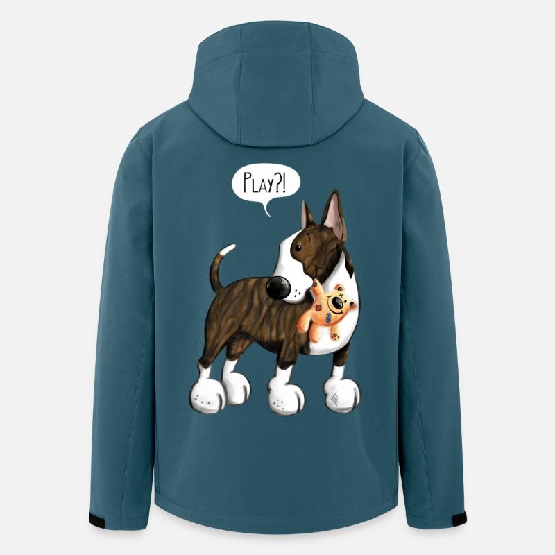 Bullterrier Play - Recycelte Männer Softshell-Jacke von Stanley/Stella - Dunkles Petrol