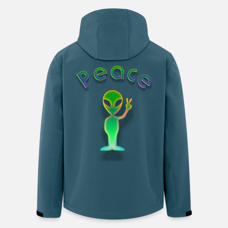 Peace Alien - Recycelte Männer Softshell-Jacke von Stanley/Stella - Dunkles Petrol