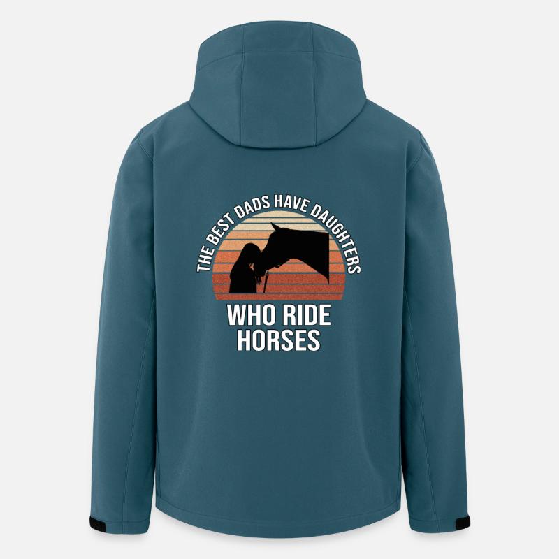 Väter und Töchter, die Pferde reiten - Recycelte Männer Softshell-Jacke von Stanley/Stella - Dunkles Petrol