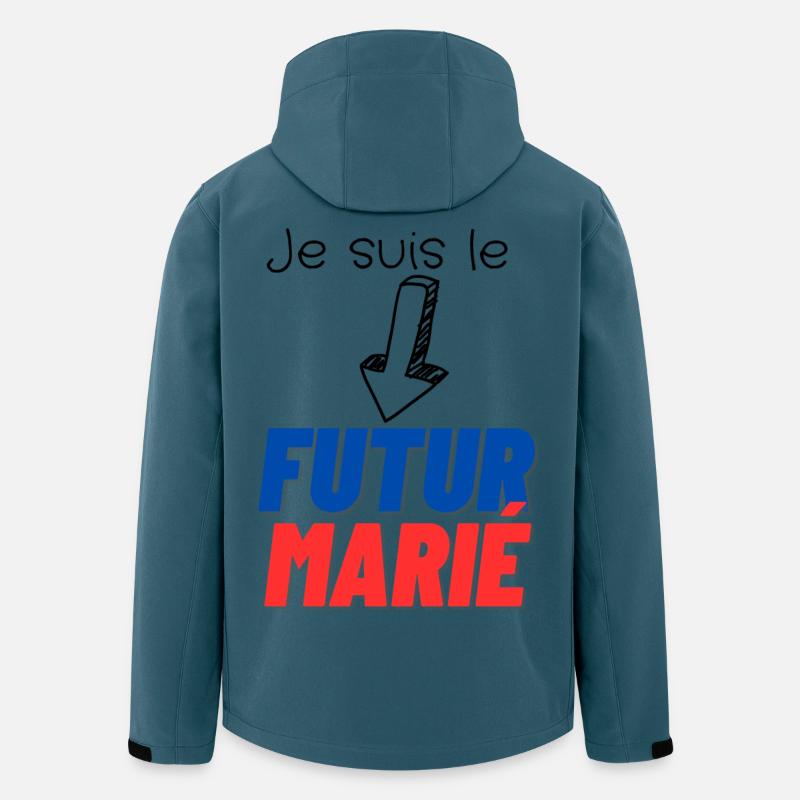 EVG futur marié. Enterrement vie célibataire - Veste softshell homme en polyester recyclé Stanley/Stella - bleu pétrole foncé