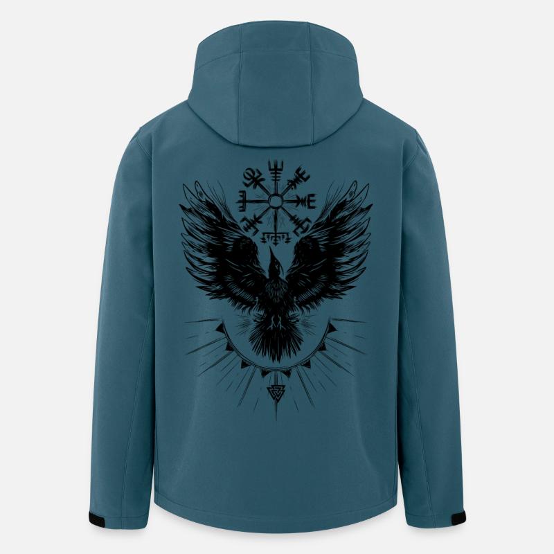 Wikinger Rabe Vegvisir Valknut - Recycelte Männer Softshell-Jacke von Stanley/Stella - Dunkles Petrol